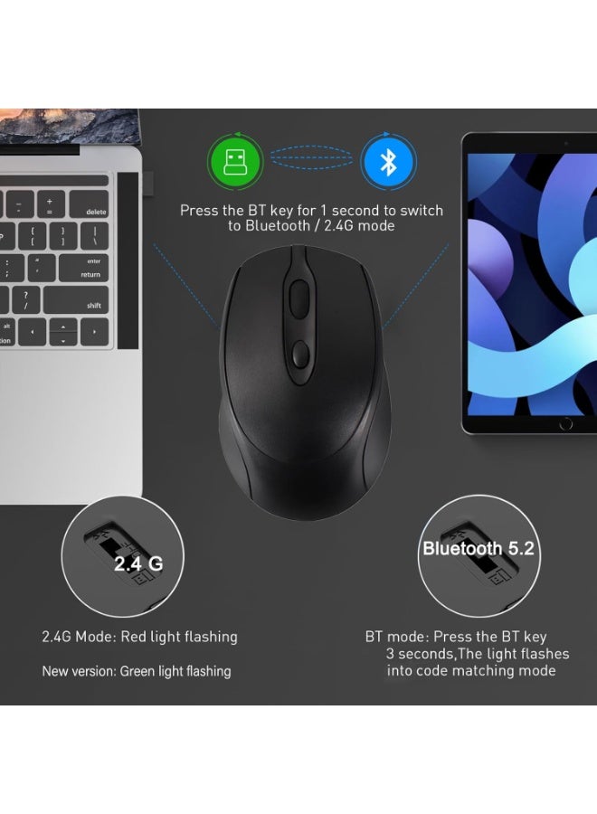 نوع-C قابلة لإعادة الشحن الماوس اللاسلكي بلوتوث - USB C الماوس اللاسلكي الصامت للكمبيوتر / ماك بوك برو / الهواء / الكمبيوتر الشخصي ، الماوس اللاسلكي بلوتوث - Image 4